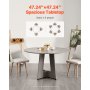 VEVOR Mesa de Comedor Redonda 120 cm de Madera para 2-4 Personas Mesa de Comedor Estilo Rústico para el Ocio con Patas de Madera Gruesas para Oficina, Hogar, Cocina, Sala de Estar, Gris, Solo Mesa