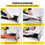 VEVOR Cortador de Pisos Laminados, Longitud de Corte 10" Guillotina para Laminado 38x60x30 cm, Ángulo de Corte 0°-45° Cortador de Suelo Laminado con Mango 69 cm para Hogar y Talleres, Blanco y Negro