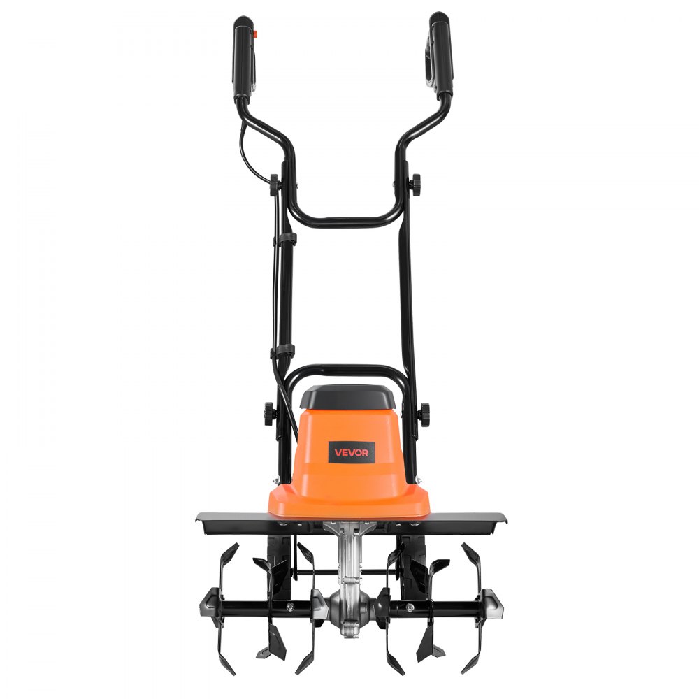 VEVOR Motoazada Eléctrica con Ruedas 1500 W, Ancho de Trabajo de 45 cm, 4 Profundidades Ajustables de Cultivar, Mango Plegable, Interruptor de Seguridad, Cobre, Motocultor para Jardín Huerto Césped