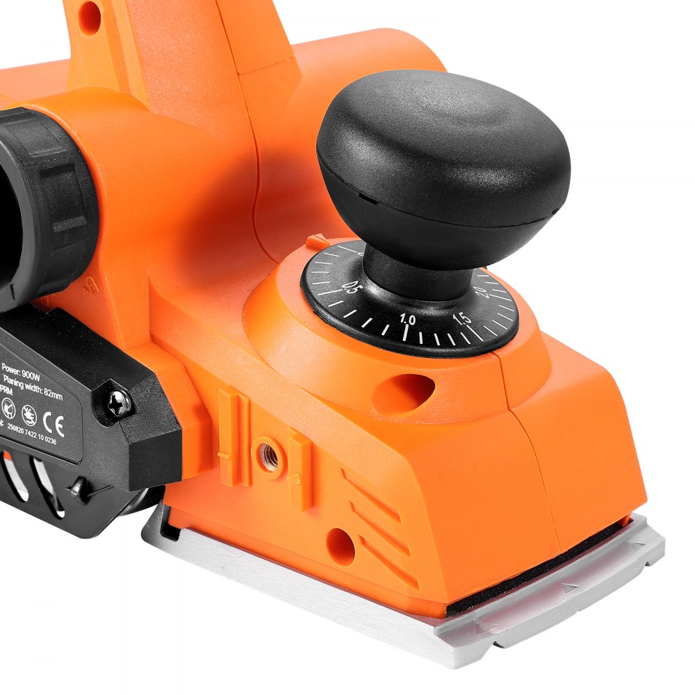VEVOR Cepilladora Eléctrica con Cable Ancho de Corte de 82 mm, 900 W, 14500 RPM, Cepilladora de Madera, Profundidad de Corte Ajustable, Ideal para Carpintería, Biselado, Bricolaje, Acabado Liso