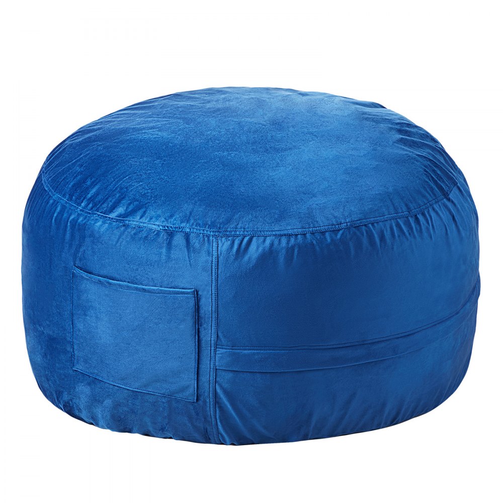 VEVOR Round Bean Bag Gaming Cushion (89 x 89 x 56 cm) with Removable & Washable Cover, 25D Memory Foam Filled with Dutch Velvet, Bean Bag for Bedroom/Playroom, Blue
