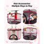 VEVOR Trampolín Infantil Cama Elástica para Niños Redondo 142x160 cm Rosa, Carga de 60kg, Con Red de Seguridad, Barra de Gimnasia, Marco de Tubos Galvanizados, Lona de Salto de PP, Patas con Ventosas