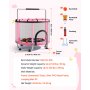 VEVOR Trampolín Infantil Cama Elástica para Niños Redondo 142x160 cm Rosa, Carga de 60kg, Con Red de Seguridad, Barra de Gimnasia, Marco de Tubos Galvanizados, Lona de Salto de PP, Patas con Ventosas