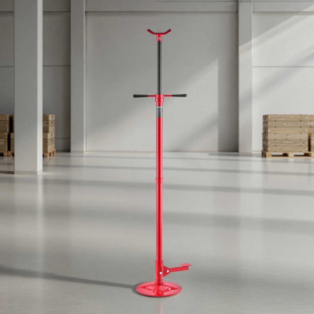 VEVOR Soporte de Elevación Inferior Capacidad de 750 kg, Soporte para Debajo del Polipasto Elevación de 132-203,2 cm, Manija Giratoria Montado en Cojinete, con Pedal, para Tareas de Reparación