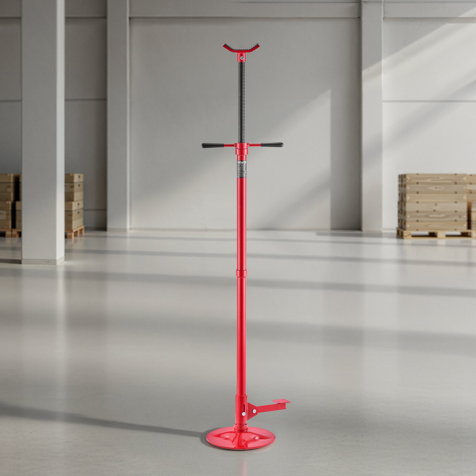 VEVOR Soporte de Elevación Inferior Capacidad de 750 kg, Soporte para Debajo del Polipasto Elevación de 132-203,2 cm, Manija Giratoria Montado en Cojinete, con Pedal, para Tareas de Reparación