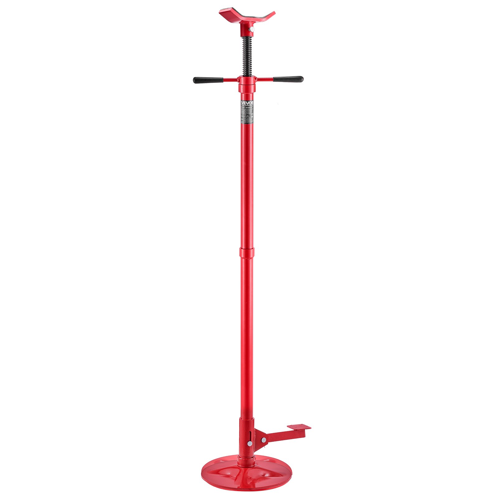 VEVOR Soporte de Elevación Inferior Capacidad de 750 kg, Soporte para Debajo del Polipasto Elevación de 132-203,2 cm, Manija Giratoria Montado en Cojinete, con Pedal, para Tareas de Reparación