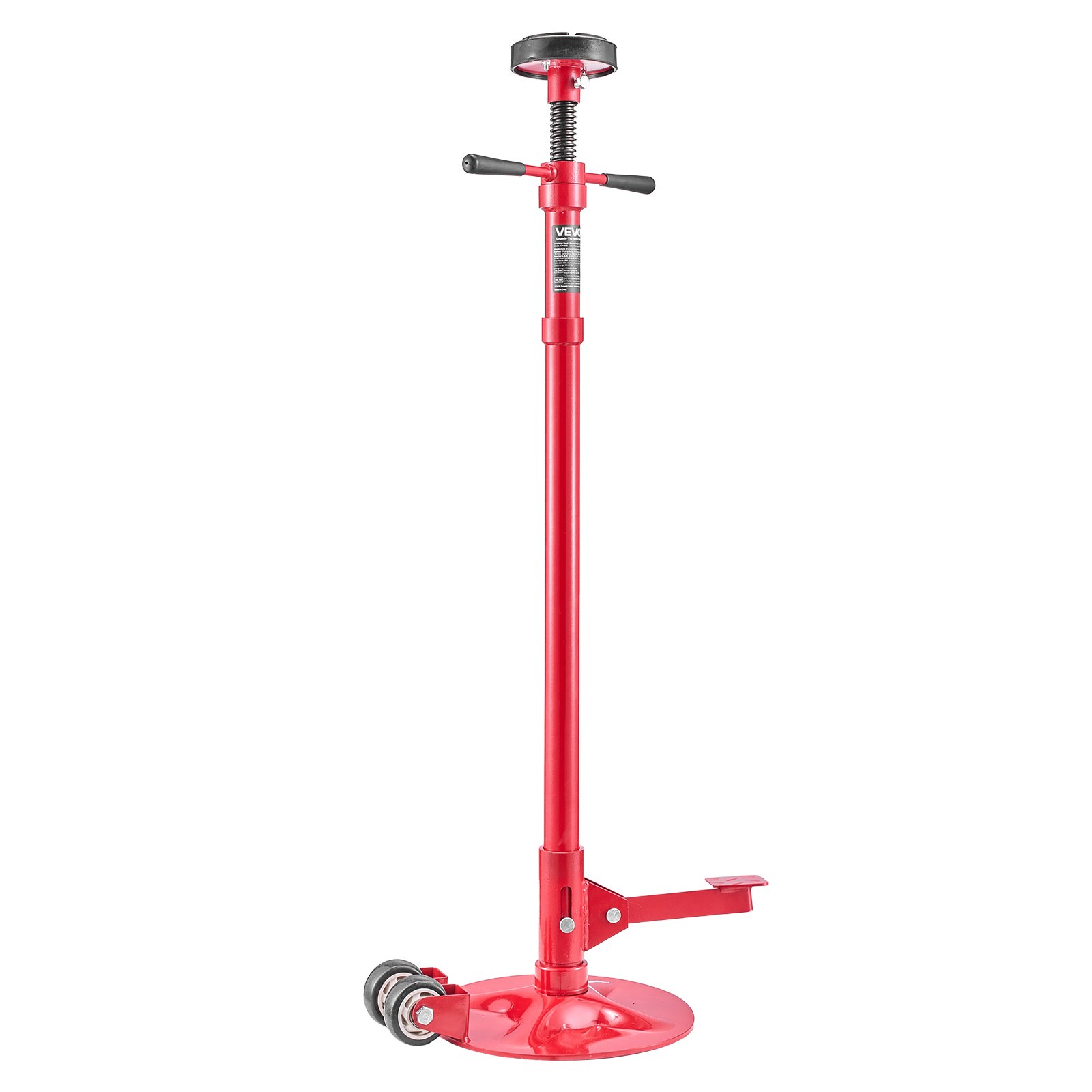 VEVOR Soporte de Elevación Inferior Capacidad de 750 kg Soporte para Debajo del Polipasto con Ruedas y Pedal Elevación de 132-203,2 cm Manija Giratoria Montado en Cojinete para Tareas de Reparación