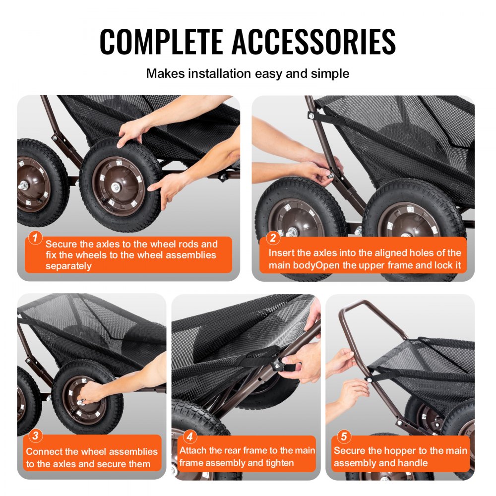 VEVOR Deer Cart, carro de caza plegable con capacidad de 500 libras, carro de caza con 4 ruedas grandes y mango ergonómico, accesorios resistentes para carro de caza, plataforma para equipo utilitario para caza, pesca y senderismo