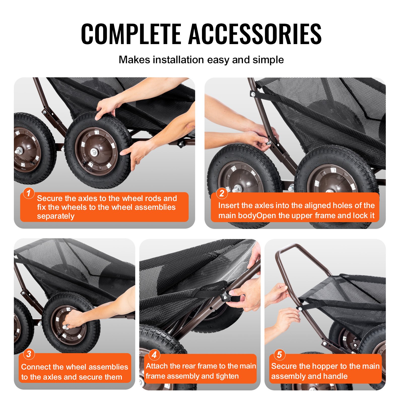 VEVOR Deer Cart, carro de caza plegable con capacidad de 500 libras, carro de caza con 4 ruedas grandes y mango ergonómico, accesorios resistentes para carro de caza, plataforma para equipo utilitario para caza, pesca y senderismo