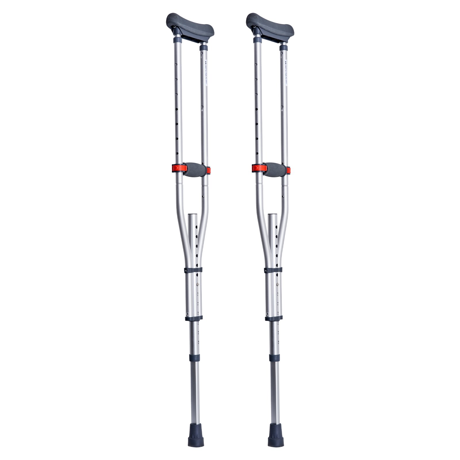 VEVOR Forearm Crutches, 13-Level Height-Adjustable Forearm Crutches, Lightweight Aluminum Crutches for Adults and Teenagers - with Soft Forearm Padding for People with Disabilities After Leg Injuries and Surgery, 1 Pair, 136 kg
