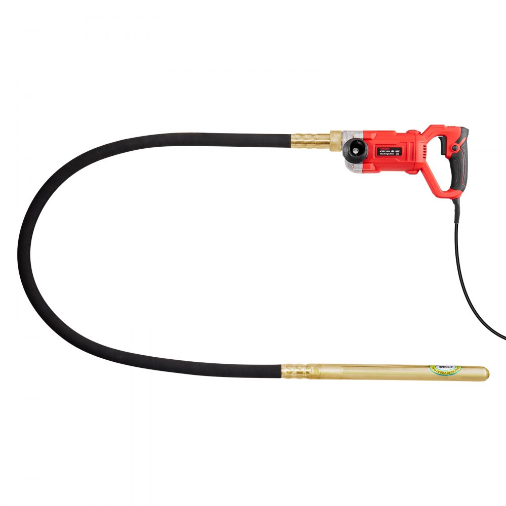 VEVOR Hand Concrete Vibrator, 960W Electric Vibrator 4000 RPM, Electric Concrete Vibrator Tool with 2m Shaft Rod, Portable Pencil Cement Vibrator for Removing Air Bubbles and Mixing Concrete