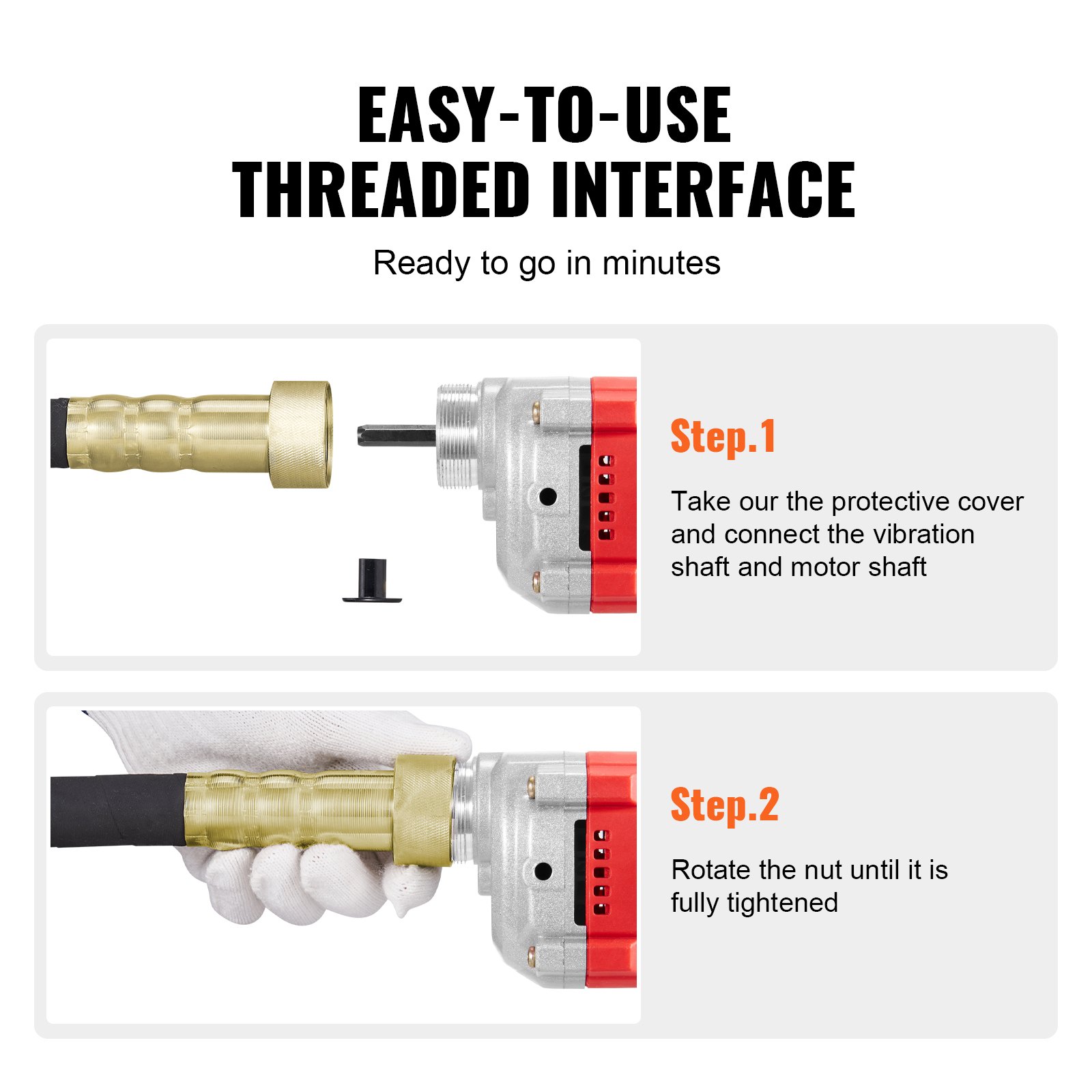 VEVOR Hand Concrete Vibrator, 960W Electric Vibrator 4000 RPM, Electric Concrete Vibrator Tool with 2m Shaft Rod, Portable Pencil Cement Vibrator for Removing Air Bubbles and Mixing Concrete