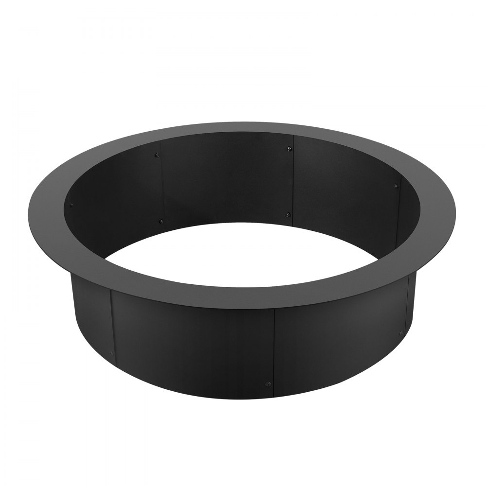 VEVOR Fire Pit Ring, 91.4 cm Outer Diameter/76.2 cm Inner Diameter, 25.4 cm Height, 2.5 mm Thick Fire Pit Insert, Robust Carbon Steel Lining, DIY Campfire Ring for Above or In-Ground Use, for Outdoor Camping, Campfires