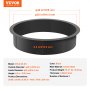 VEVOR Fire Pit Ring, 40-inch Outer Diameter/36-inch Inner Diameter, 8.5-inch High Fire Pit Insert, Heavy-Duty Carbon Steel Lining, DIY Campfire Ring for Above or In-Ground Use, for Outdoor Camping, Campfires