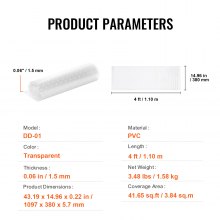 VEVOR Protector de Alfombra para Mascotas Gato Tapón de PVC 1097 x 380 x 5,7 mm