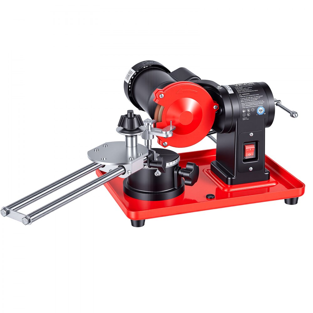 VEVOR Afiladora de Hojas de Sierra Circular 370 W 2890 RPM con Muela de 125 mm y 6 Centradores Afilador de Hojas de Sierra Circular para Hojas de 80 a 700 mm Ajuste de Ángulo para Carpintería Taller