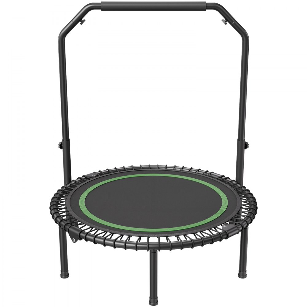 VEVOR Mini Trampolín Plegable de Fitness 1027 mm Trampolín de Entrenamiento Carga Máxima de 150 kg Trampolín Deportivo Mini Trampolín de Jardín con Mango de Espuma de Altura Ajustable en 4 Niveles