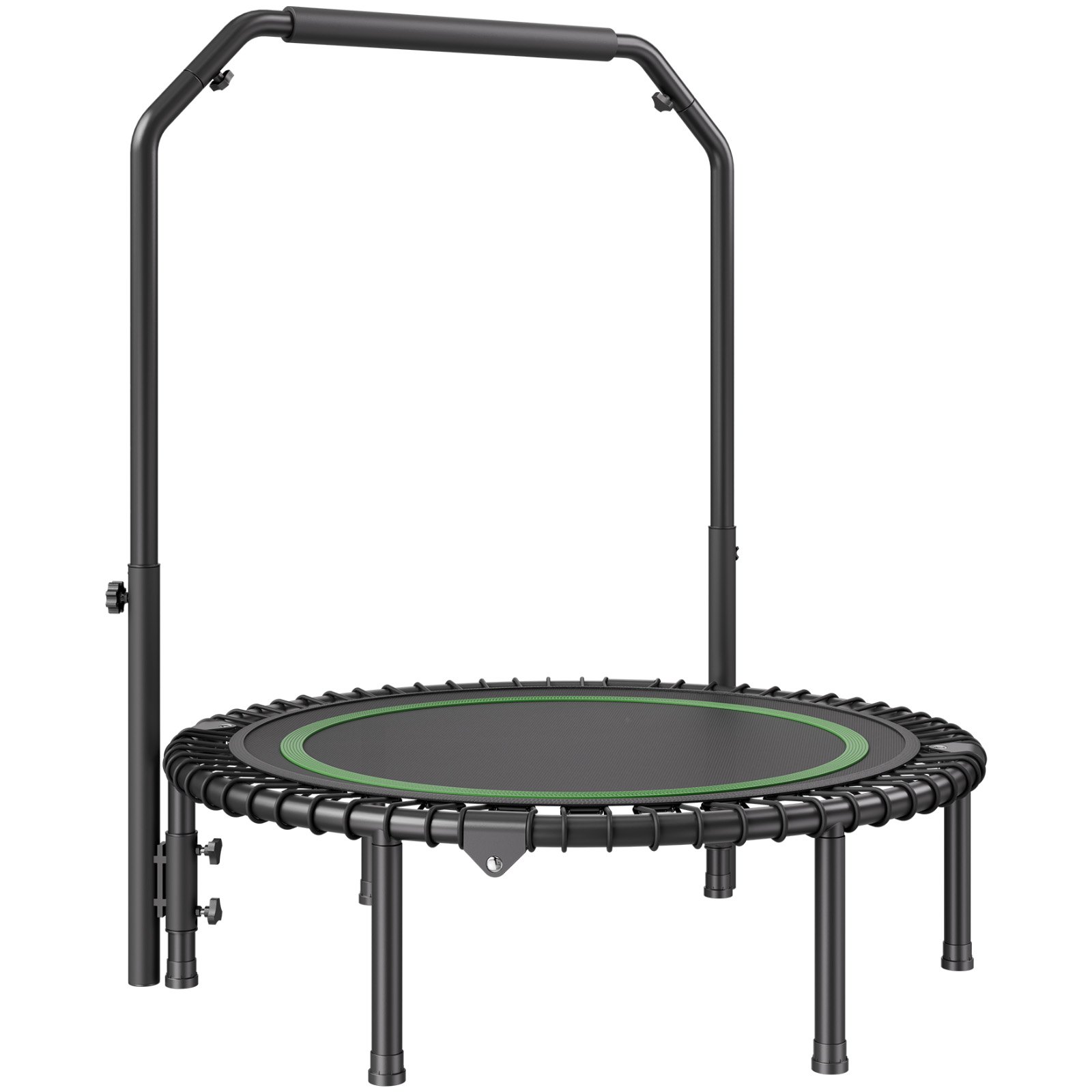 VEVOR Mini Trampolín Plegable de Fitness 1027 mm Trampolín de Entrenamiento Carga Máxima de 150 kg Trampolín Deportivo Mini Trampolín de Jardín con Mango de Espuma de Altura Ajustable en 4 Niveles