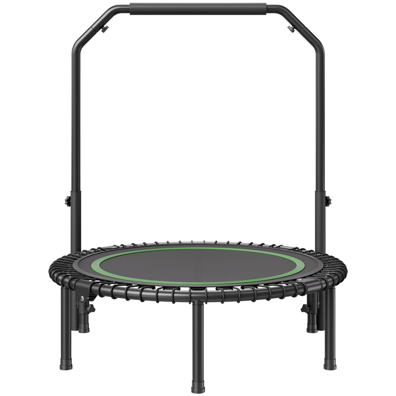 VEVOR Mini Trampolín Plegable de Fitness 1027 mm Trampolín de Entrenamiento Carga Máxima de 150 kg Trampolín Deportivo Mini Trampolín de Jardín con Mango de Espuma de Altura Ajustable en 4 Niveles