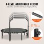 VEVOR Mini Trampolín de Fitness de Entrenamiento 1295mm Carga de 205kg con Mango