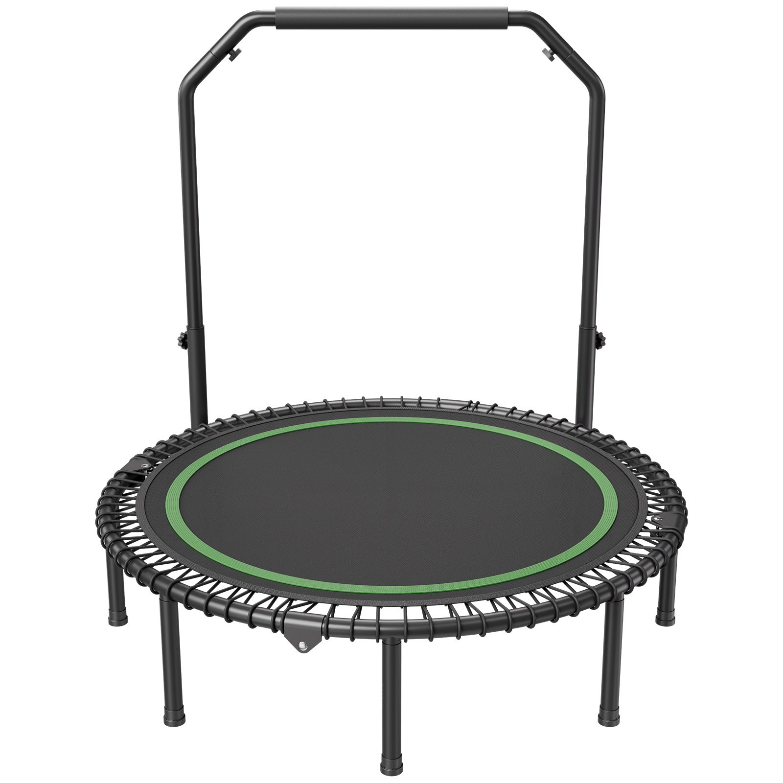 VEVOR Mini Trampolín Plegable de Fitness 1295 mm Trampolín de Entrenamiento Carga Máxima de 205 kg Trampolín Deportivo Mini Trampolín de Jardín con Mango de Altura Ajustable en 4 Niveles
