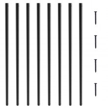 VEVOR Balaustres de Metal para Escalera, Husillos de Barandilla Decorativos de Aluminio, Paquete de 101 Balaustres de Cubierta con Tornillos, Barandilla Cubierta Hueca Clásica Negro 19 x 19 x 810 mm