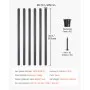 VEVOR Balaustres de Escalera de Aluminio 81,3 cm Barandilla de Metal Redonda 51 Piezas Barandilla Hueca para Terraza con Tapas de Riel y Tornillos para Escaleras, Porches, Patios, Balcón, Negro