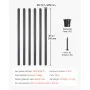 VEVOR Balaustres de Escalera de Aluminio 91,4 cm Barandilla de Metal Redonda 51 Piezas Barandilla Hueca para Terraza con Tapas de Riel y Tornillos para Escaleras, Porches, Patios, Balcón, Negro