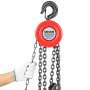 VEVOR Hand Chain Hoist, 2 Ton Capacity, Manual Chain Block with Upgrade G70 Galvanized Chain, 3 m Lifting Height, Heavy Duty Pulley Hoist for Garage Warehouse Automotive Machinery, Red