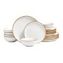 VEVOR Dinnerware Set for 6 People (18-piece) Round Plate and Bowl Sets, Ceramic Dinnerware, Dishwasher and Microwave Safe, for Dessert, Salad, Soup, Pasta, White
