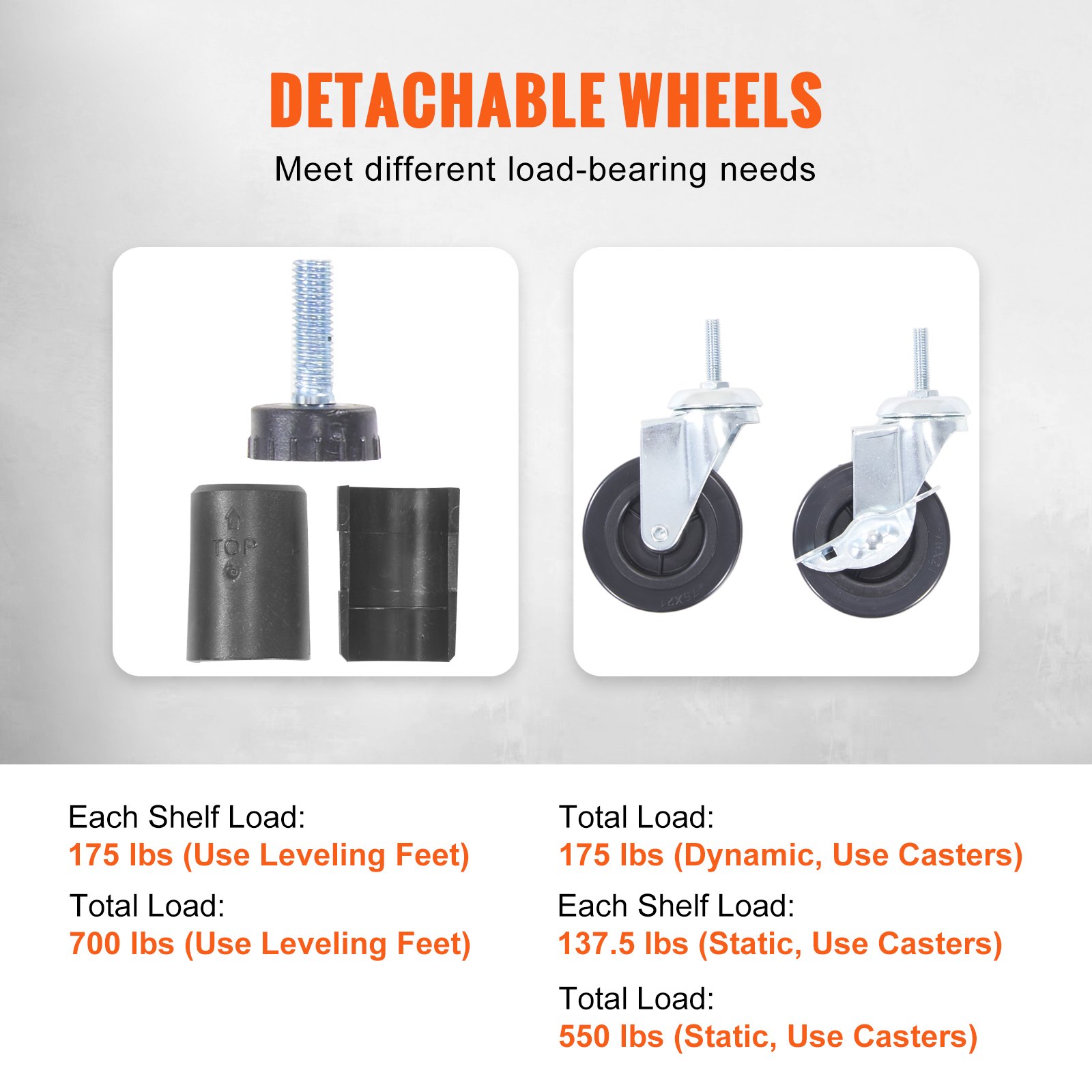 VEVOR Estante de almacenamiento con ruedas, 4 niveles ajustables, estantería de garaje resistente, capacidad de 700 libras, organizador de metal, estante de alambre para cocina, despensa, sótano, baño