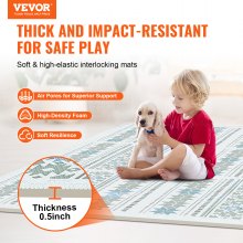 VEVOR 6 PCS Alfombras Entrelazadas de Espuma para Niños de 610 x 610 x 14 mm