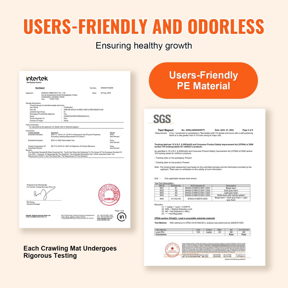 VEVOR 36 PCS Alfombra de Juego Baldosas de Espuma EVA de 10 mm de Grosor Alfombra de Rompecabezas de 31,5x31,5 cm, Alfombrillas Entrelazadas para Niños para Sala de Juegos, Hogar, Camel, Gris y Beige