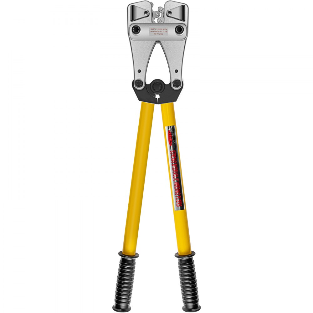 VEVOR Alicates para engarzar cables de batería 10-120 mm², herramienta para engarzar terminales de batería AWG 8-4/0, mangos antideslizantes, para cortar y engarzar cables metálicos, taller, mantenimi