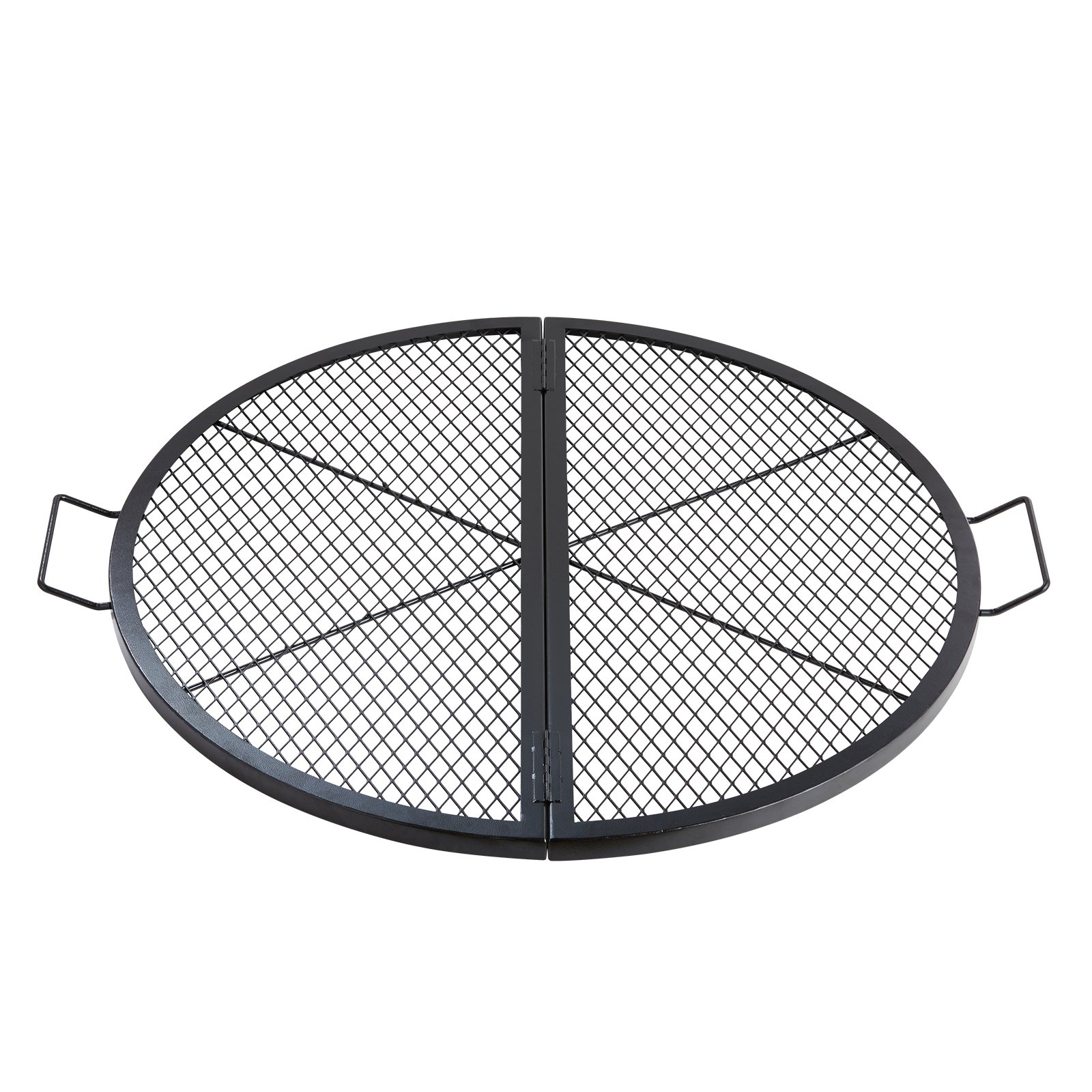 VEVOR Parrilla de Barbacoa Redonda de Acero, Diámetro de 91 cm, Plegable y Portátil, Marca X, Capacidad de Carga de 20 kg, Utensilios para Chimenea, Brasero, Barbacoa, Pícnic, Camping, Jardín, Negro