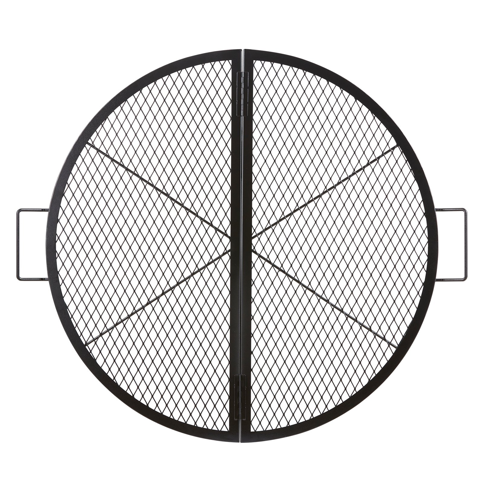 VEVOR Parrilla de Barbacoa Redonda de Acero, Diámetro de 91 cm, Plegable y Portátil, Marca X, Capacidad de Carga de 20 kg, Utensilios para Chimenea, Brasero, Barbacoa, Pícnic, Camping, Jardín, Negro