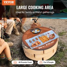 VEVOR Parrilla de Barbacoa Cocina de Acero Redonda Diámetro de 76 cm, Capacidad de Carga de 20 kg, Material de Utensilios con Marca X para Chimenea, Brasero, Barbacoa, Pícnic, Camping, Jardín, Negro