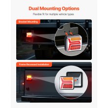 VEVOR Juego de 2 Luces para Remolque, con 4 Modos de Luz de Freno, Giro, Trasera y Matrícula, Resistente al Polvo y la Lluvia, con Arnés de Cableado para Barco, Caravana, Camión, 106 x 96 x 43 mm