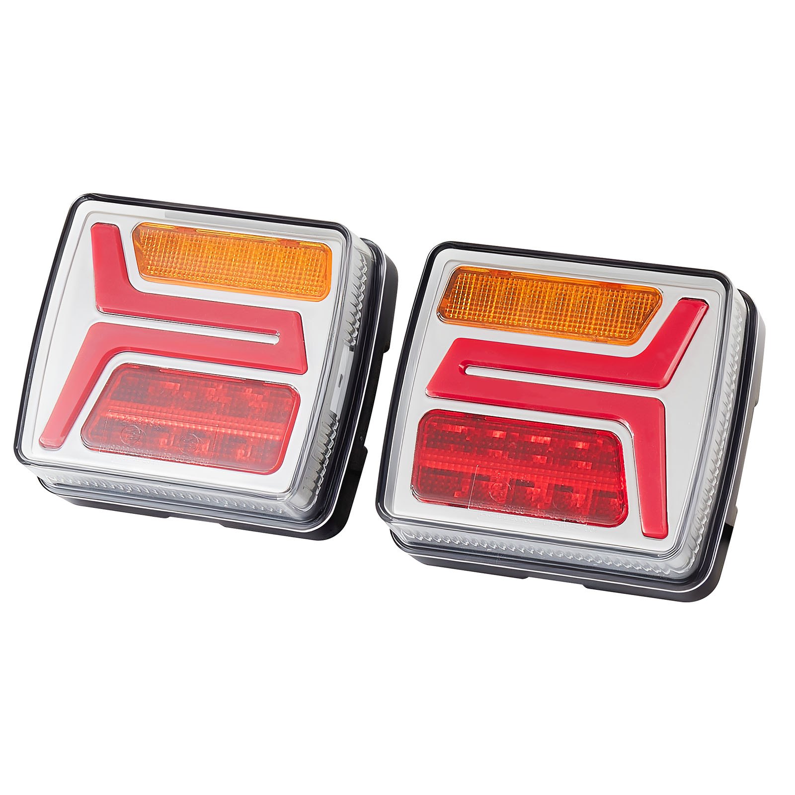 VEVOR Trailer Lights, 2PCS 12V Square LED Trailer Tail Lights Kit with Stop Brake Turn Tail License Plate Lamp, Waterproof Tow Lighting Kit with Wiring Harness for Boat Truck Camper RV Snowmobile Bus