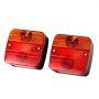 VEVOR Trailer Lights, 2PCS 12V Square Trailer Tail Lights Kit with Stop Brake Turn Tail License Plate Lamp, Waterproof and Dustproof Tow Lighting Kit for Boat Truck Camper RV Snowmobile Bus Caravan