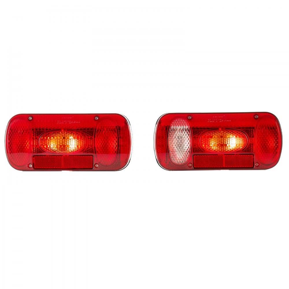 VEVOR Trailer Lights, 2PCS 12V Oval Trailer Tail Lights Kit with Stop Brake Turn Tail License Reversing Fog Lamp, Waterproof Tow Lighting Kit with Wiring Harness for Boat Truck Camper RV Snowmobile