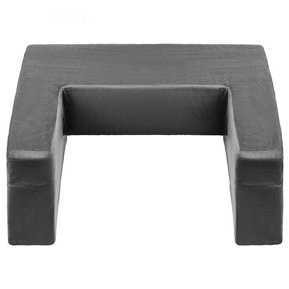 VEVOR Almohada de Lectura, Almohada Grande para Cama 61x53,3x29 cm con Paño Lavable, 2 Bolsillos y Portavasos, Reposacabezas de Espuma Viscoelástica para Leer, Jugar, Descansar y Trabajar, Gris