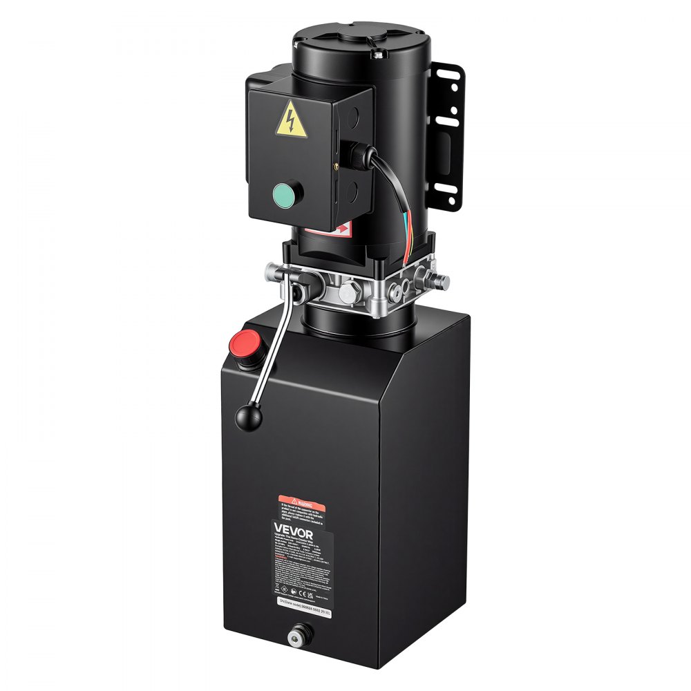 VEVOR Bomba Hidráulica 14,2 L 2,2 kW CA 220-240V para Remolques Basculantes, Unidad de Potencia Hidráulica Simple Efecto, Presión Máxima de Alivio 22 MPa, Caudal de 6,3 L/min, para Elevación de Coches