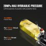 Bomba hidráulica VEVOR de 20 mpa, presión máxima, rango de 16-20 mpa, empuje de 125 toneladas, empuje de 5 toneladas.
