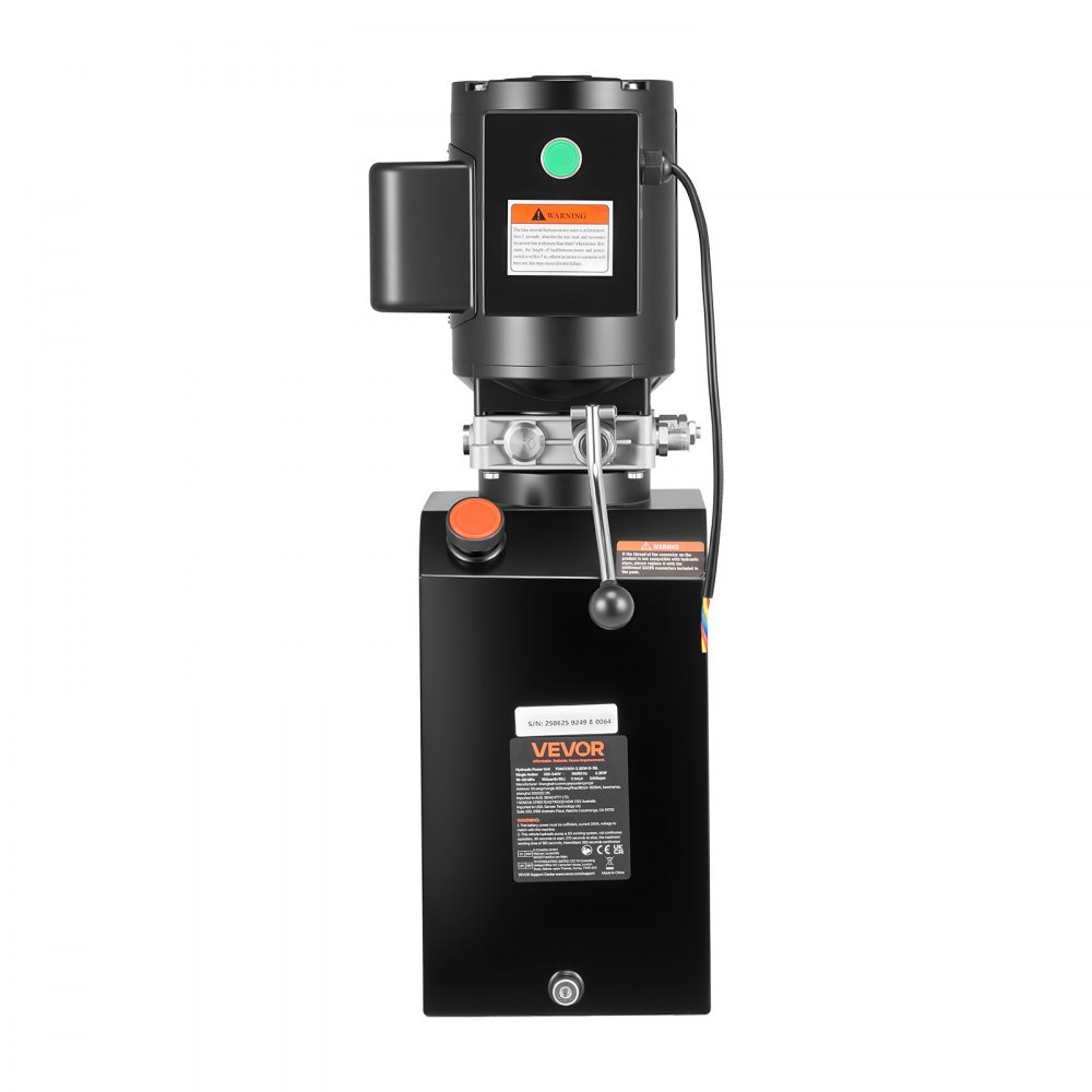 VEVOR Bomba hidráulica, de simple efecto, caudal de aceite de 6,3 L/min, presión máxima de descarga de 22 MPa para camiones, talleres mecánicos y elevadores de vehículos, negro, 660 x 270 x 270 mm