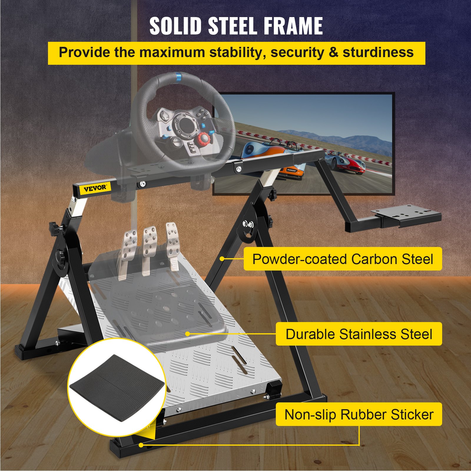 Soporte del Volante de Simulador de Carreras para G27 G29 PS4 G920 T300RS 458