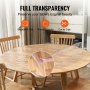 Cubierta de mesa VEVOR transparente para mesa de comedor de madera; lisa, plana, esquinas redondeadas y cortada a medida.