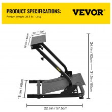 VEVOR Soporte para Volante 61 x 45 x 58-77 cm Acero al Carbono Simulador Conducción para Pedal Logitech G25, G27, G29, G920 Thrustmaster T300RS Fanatec Simcube (Sin Soporte de Cambio de Marchas)