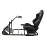 Simulador de carreras VEVOR con asiento negro ajustable y marco de metal resistente.