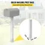 VEVOR Poste de Buzón 109,5 cm Soporte de Buzón con Recubrimiento en Polvo Soporte de Poste de Acero Q235 Poste de Montaje en Superficie para Acera y Calle de Acera Poste de Correo Universal, Blanco